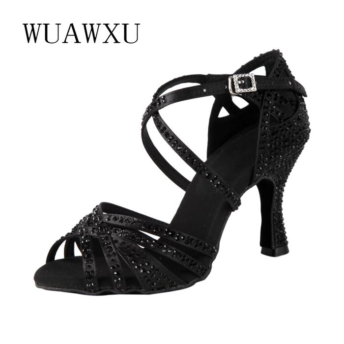 NATASHA black dance shoes Latin dance shoes Women's dance shoes Adult high heel dance shoes Party da