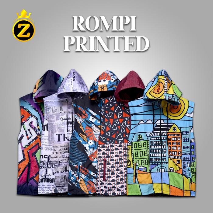 Queenzie Custom Rompi Olahraga Wanita Printing Motif Daun Anti Bakteri Anti Air terbatas
