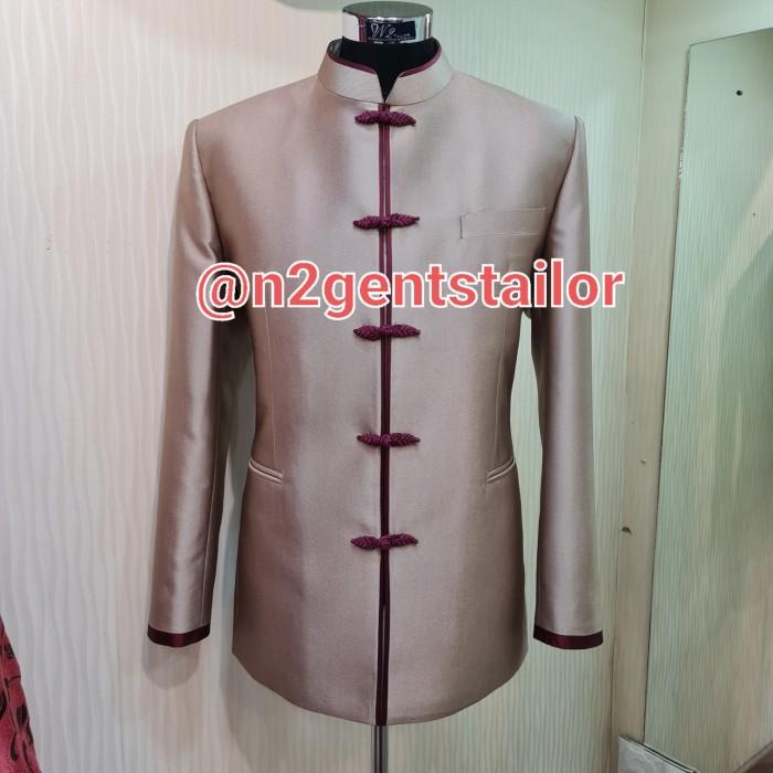 Cheongsam /Qipao /Sanjit Gold Marun Stelan Terlaris