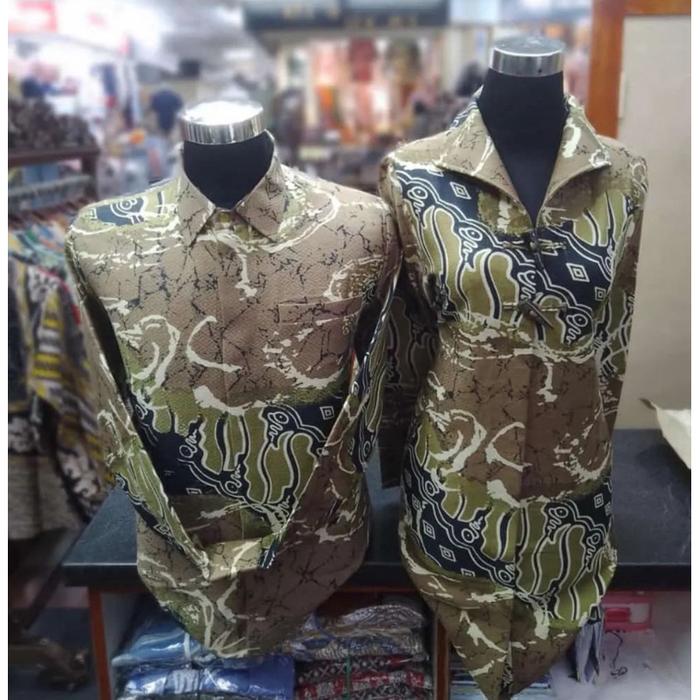 (Langsung Proses) Couple Batik Modern Bahan Dolby Coletan Solo Thamrin City Pasti Diskon Grab/Gosend