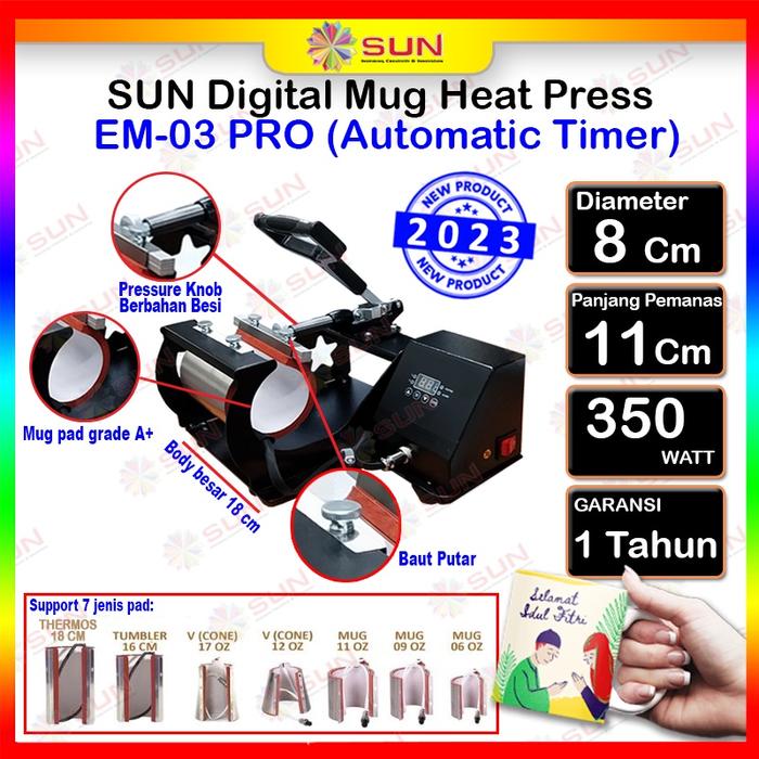 Mesin Press Sablon Mug / Gelas / Asbak / Tumbler Aluminium - Premium Digital Mug Heat Press SM-01 EM
