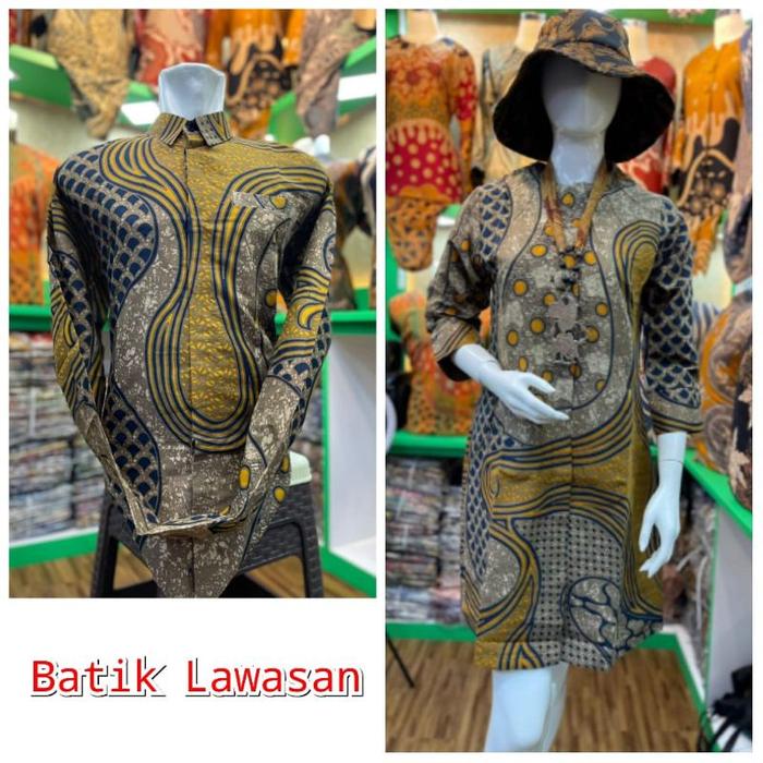 (Langsung Proses) Qistina Batik Dress Batik Batik Couple Keluarga Seragam Batik Pasti Diskon Grab/Go