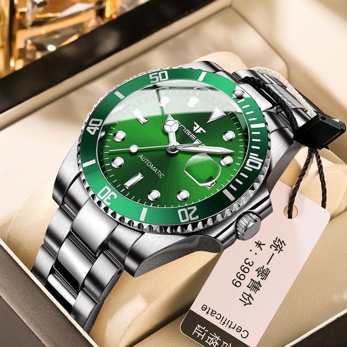 Terbaru, 2024 FNGEEN 9001 Luxury Brand Men Watch Steel Tourbillon Skeleton Mechanical Watches Lumino