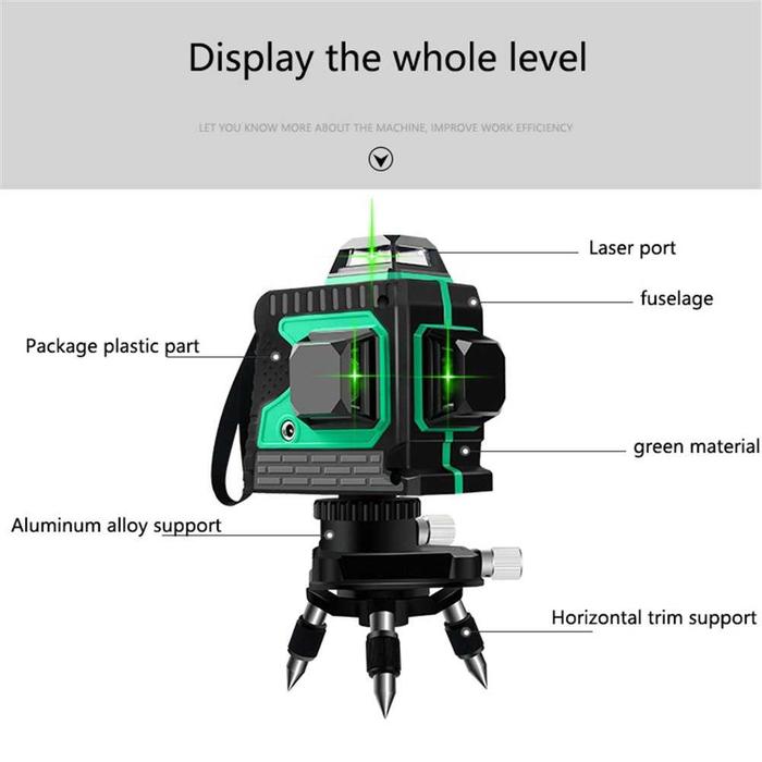 PENGIRIMAN CEPAT Yelong Self Leveling 3D Wall Meter Red Laser Beam 12 Line / alat laser tukang bangu