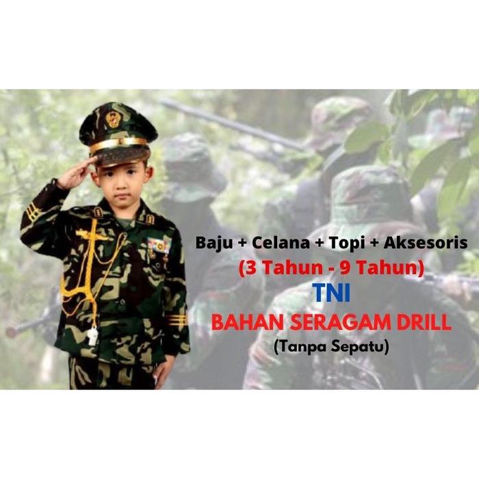 (Langsung Diproses) Baju Seragam Profesi Anak Abri , Tni / Baju Seragam Karnaval Tk Sd ( Cowok ) Mer