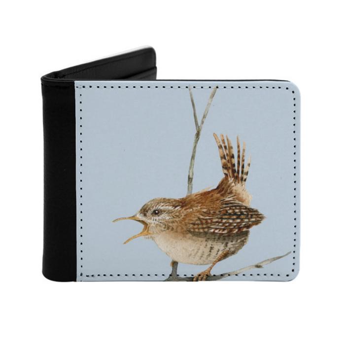 Angry Wrens Men Wallets Fashion Pattern Card Holder Purse Cash Short Pu Leather Wallet Tracy Lizotte