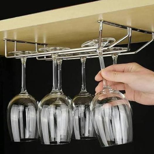 Wine Glass Rack 2 Row Gantungan Gelas 2 Baris Rak Gantung Gelas 2 Baris Wine Glass Rack Rak Gelas Wi