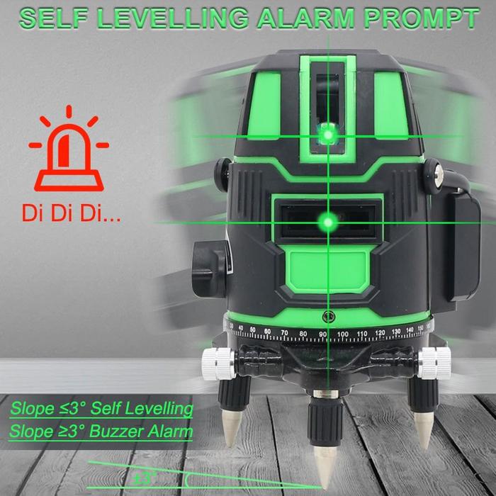 Taffware Self Leveling Projector Green Laser 2 Line Laser Bangunan Level 2 Line Garis Warna Hijau Me