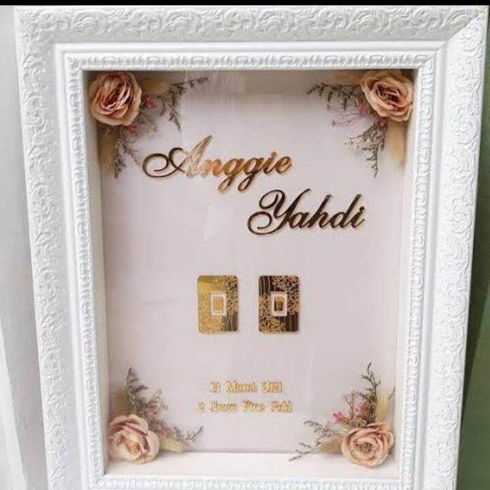 Mahar size 40x50cm, Mahar akrilik logam mulia, packing kayu free