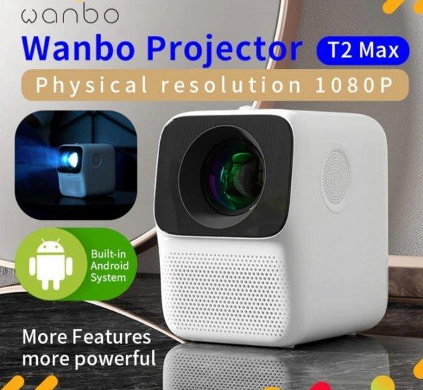 Wanbo T2 Max Proyektor Mini Portable Home Projector Android 1080P 5000 Lumens Mini Home Projector Wa