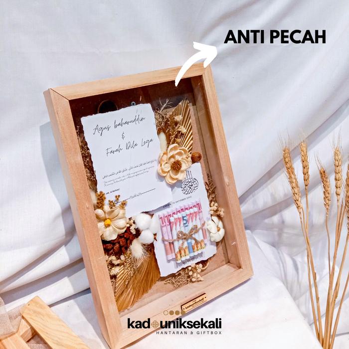 TANPA PO Bingkai Mahar 20x30cm / Frame Mahar Pernikahan Rustic / Pigura Mahar Kekinian
