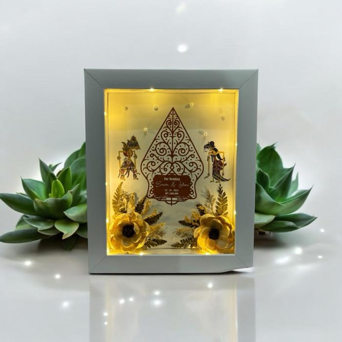 mahar pernikahan gunungan wayang rustic free lampu