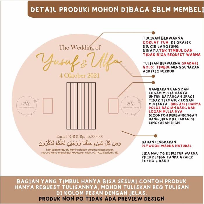 Nama Kayu Bulat Tulisan Akrilik Hiasan Mahar / Scrabbook Chipboard Mahar Seserahan Rustic DIY Nama A