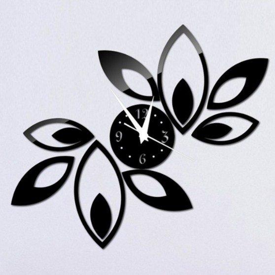 Jam Dan Cermin Dinding Wall Sticker Cermin Ukuran Besar Diy Unik Stiker Dinding