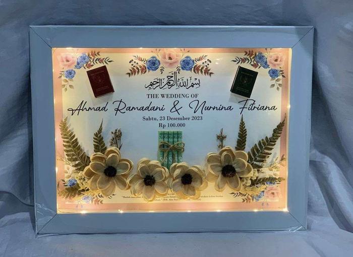 Mahar pernikahan rustic elegan simpel plus lampu