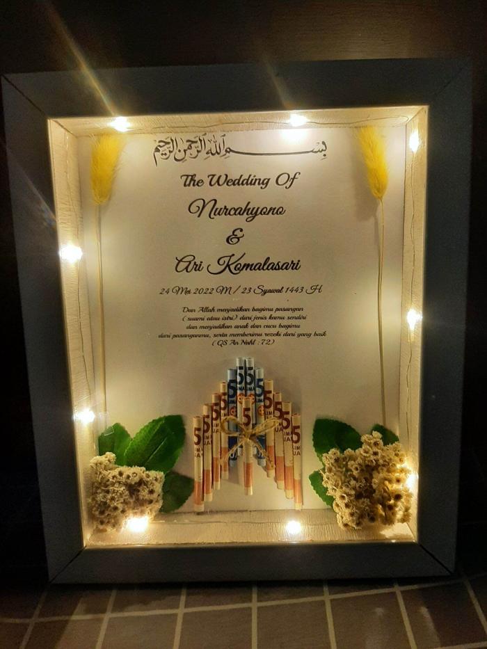 Mahar pernikahan | bingkai | mahar rustic | Frame mahar | 3D / kado nikah/ TERMURAH