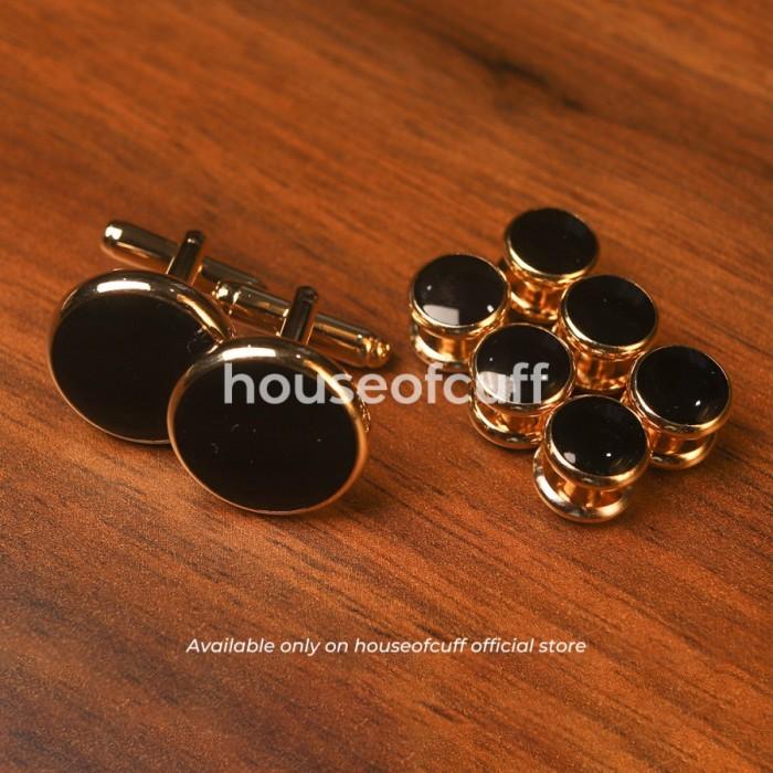 CUFFLINK MANSET KANCING KEMEJA TUXEDO BLACK STUDS BUTTON & CUFFLINKS