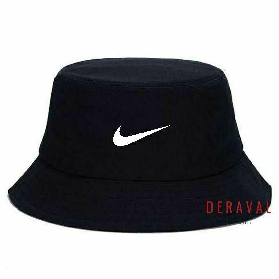 Topi Bucket NKE / Topi Ember Distro Pria Wanita - Hitam Putih Navy Pink Orange Army Maroon Cream - D