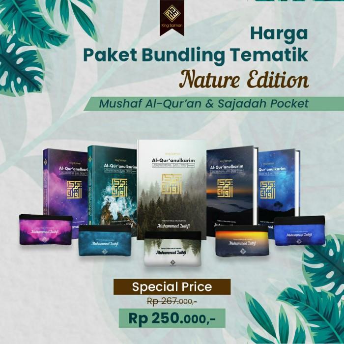 Paket Al-Quran A5 Custom Nama dan Sajadah Tematik King Salman
