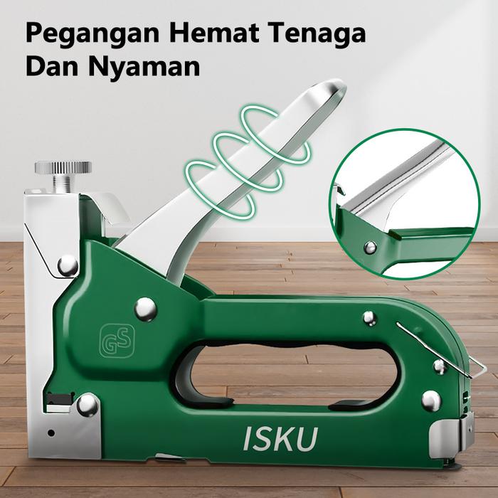 ISKU Staple Gun Staples Tembak Hekter Tembak Gun Tracker Staples 3in1 Stapler Tembak Jok
