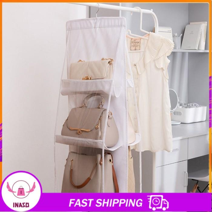 Rak Gantung Tas 6&8 Sekat Gantungan Tas Bag Organizer Tempat Penyimpanan Tas Rak tas gantung Rak Gan