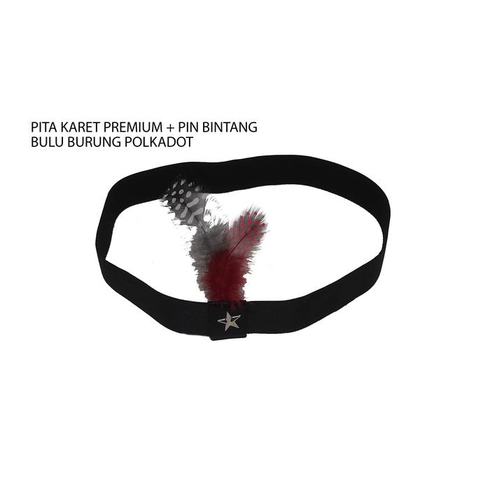 Topi Fedora Porkpie Premium  Pria dan Wanita Dewasa + Aksesoris Bulu Burung Pheasant Polkadot
