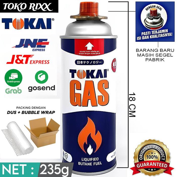 GAS PORTABLE TOKAI 235gr ORIGINAL / GAS UNTUK KOMPOR PORTABLE / GAS PORTABLE BARU MASIH SEGEL