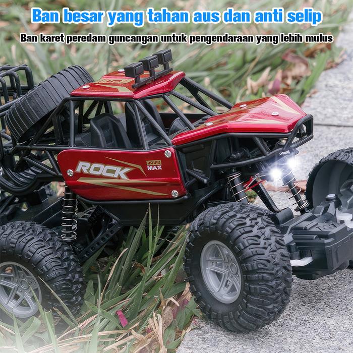 Mobil Remote Control 4WD Offroad 6 Roda Alloy Climbing Car RC Rock Crawler dengan Lampu