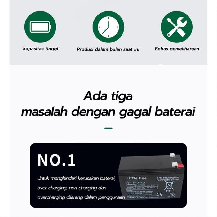 Little Bee Aki Kering Original 12V 12AH / Aki Sprayer Elektrik 12v 12ah / Aki Battery12V 8Ah / Aki K