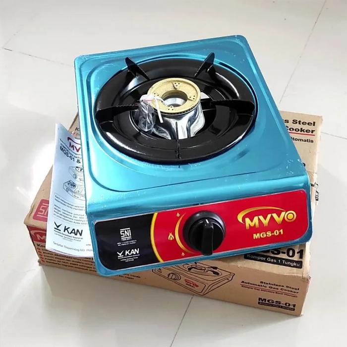 KOMPOR GAS 1 TUNGKU MYVO MGS-01/KOMPOR SATU TUNGKU MURAH BERKUALITAS/Paket Murah Selang+Regulator