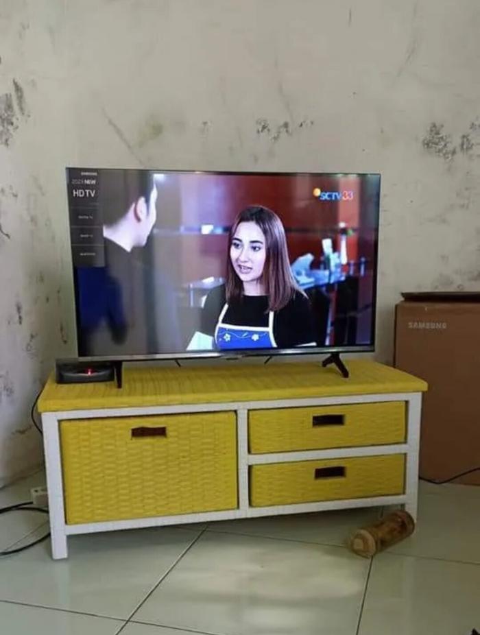 Ready StokMeja Tv Rotan Minimalis Lemari Rotan Sintetis 3 Laci Murah