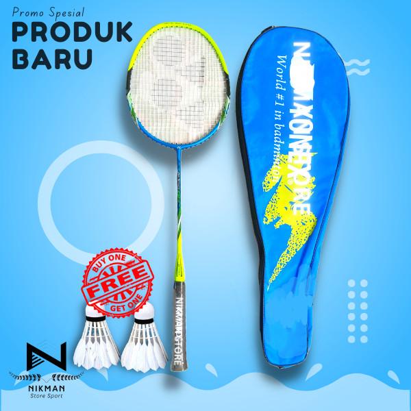 Raket Badminton Lengkap Bahan Stel - Desain Elegan Kuat Nyaman Dipakai 22lbs