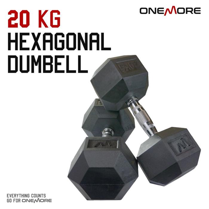 ONE MORE Dumbell Hexagonal 20kg Barbel
