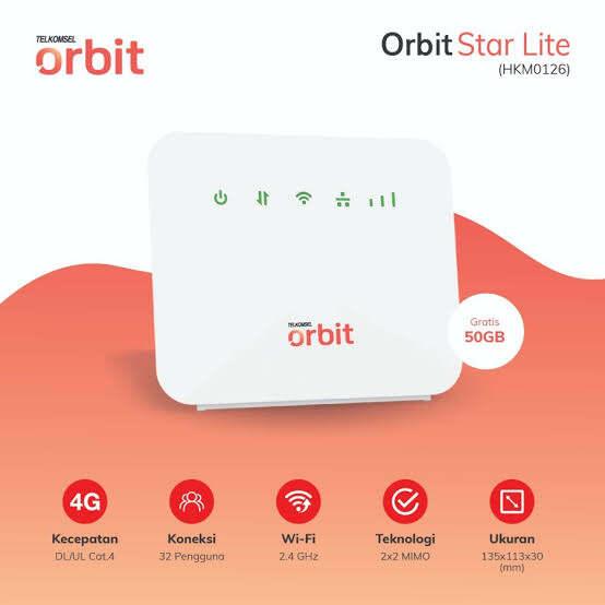 Modem Second orbit starlite Telkomsel 4G