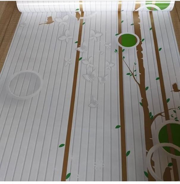 BAYAR DITEMPAT Wallpaper Stiker Dinding PVC Motif KOTAK UNGU Dan Karakter Premium Quality Size 45cm 
