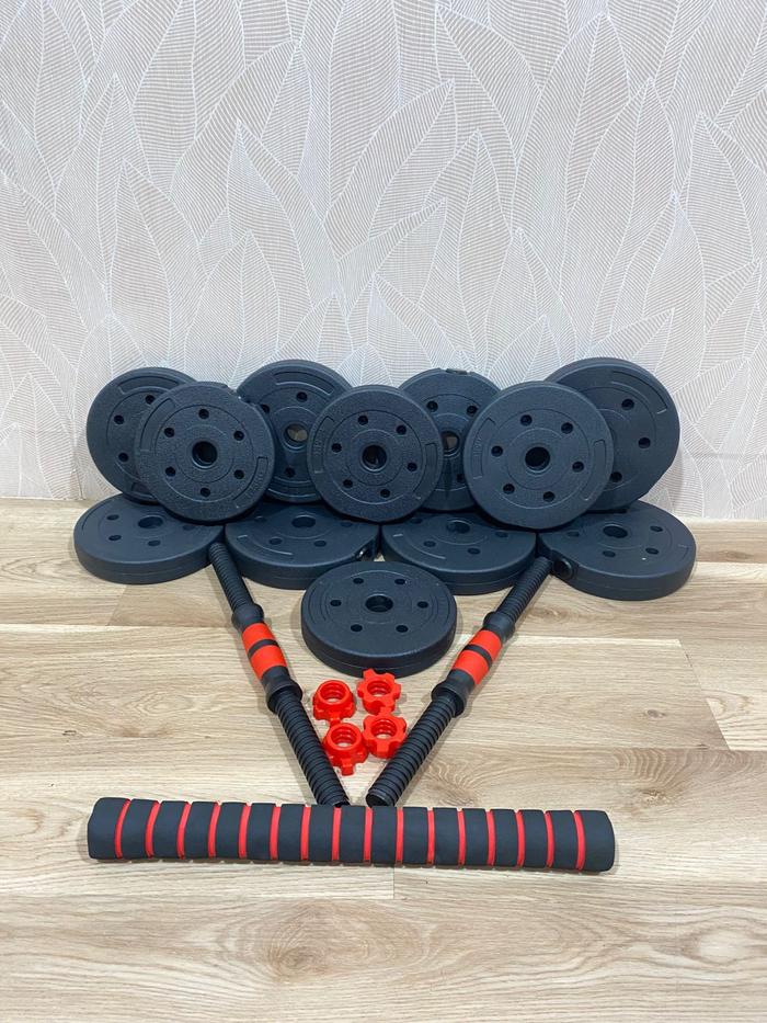 POTENCE DSP20 Dumbbell set plastik15kg - 20KG peralatan fitness barbel set 20 kg dumbel plastik barb