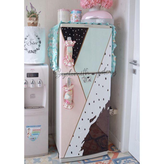 KB505 STICKER KULKAS DIY SHABBY 1 PINTU DAN 2 PINTU
