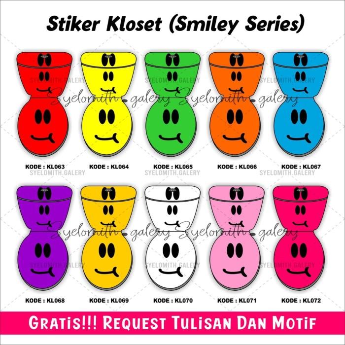 PV524 STIKER KLOSET DUDUK FULL BODY MOTIF SMILE BERBAGAI WARNA