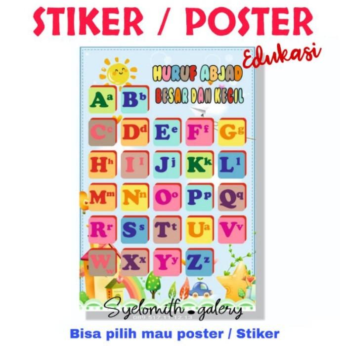 TC681 POSTER BELAJAR HURUF ABJAD STIKER BELAJAR HURUF ABJAD