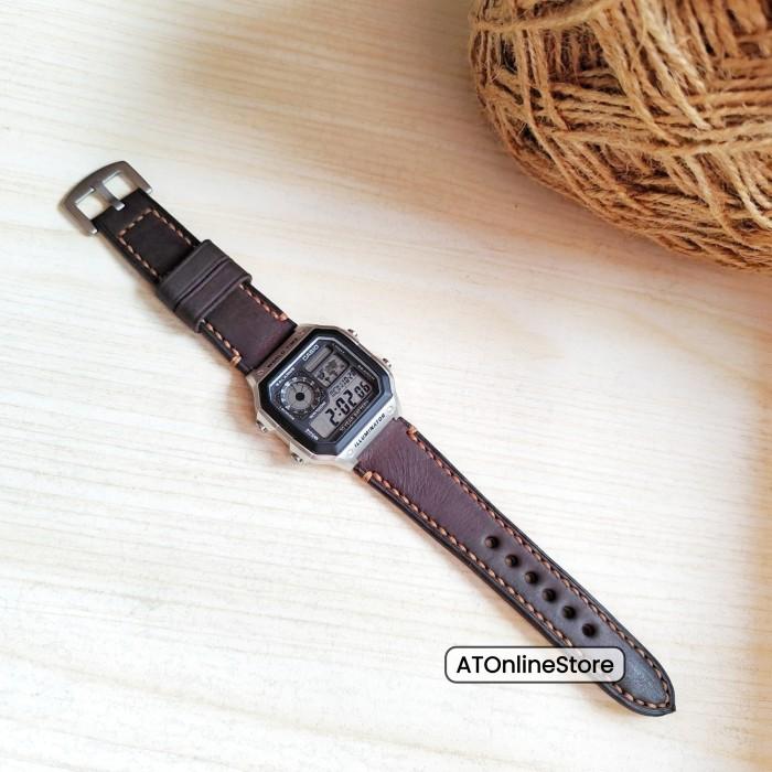 Tali Jam Tangan Kulit Casio Illuminator Ae-1200Wh Ae-1200Whd Handmade