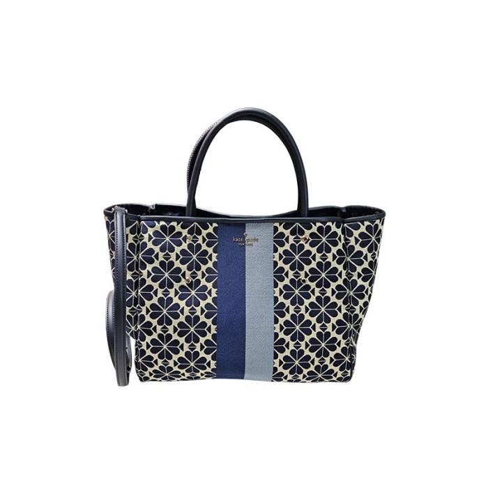 NEW!!! Tas Ori KS Spade Flower Jacquard Stripe Medium Tote Bag - Blue Multi [Frosty Shop1]