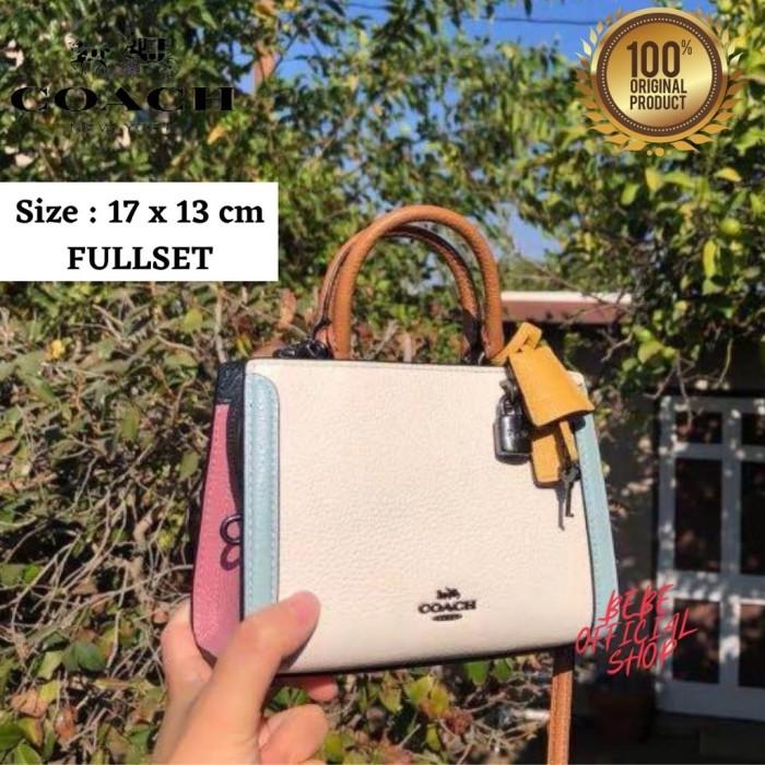 NEW!!! [ORIGINAL] Tas Wanita COACH Zoe Micro In Colorblock Chalk Multi [Frosty Shop1]