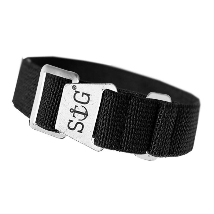 Strapguy Mn Style 18Mm Black Strap Stainless Hardware