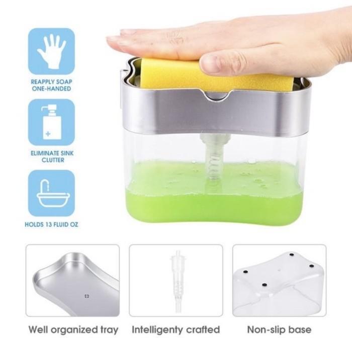 Tempat Sabun Cuci Piring Dispenser Pump Holder Spons Sink zink Dapur