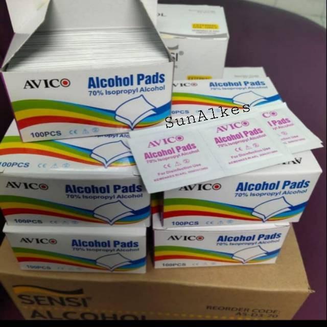 Avico Pads Alkohol 70% Isopropyl/Tisue Alkohol Avico isi 100pxs