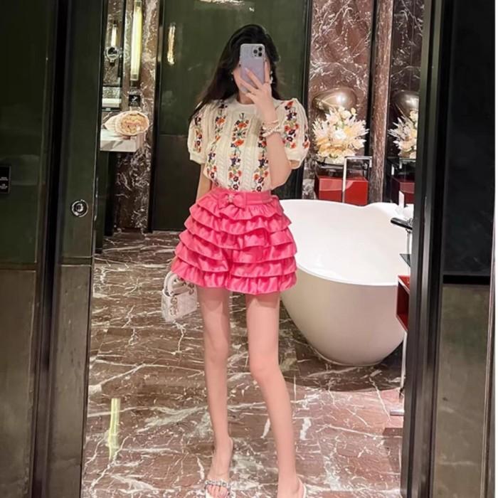 Rorra Embroidery Knitted Top Atasan Wanita Tm C828