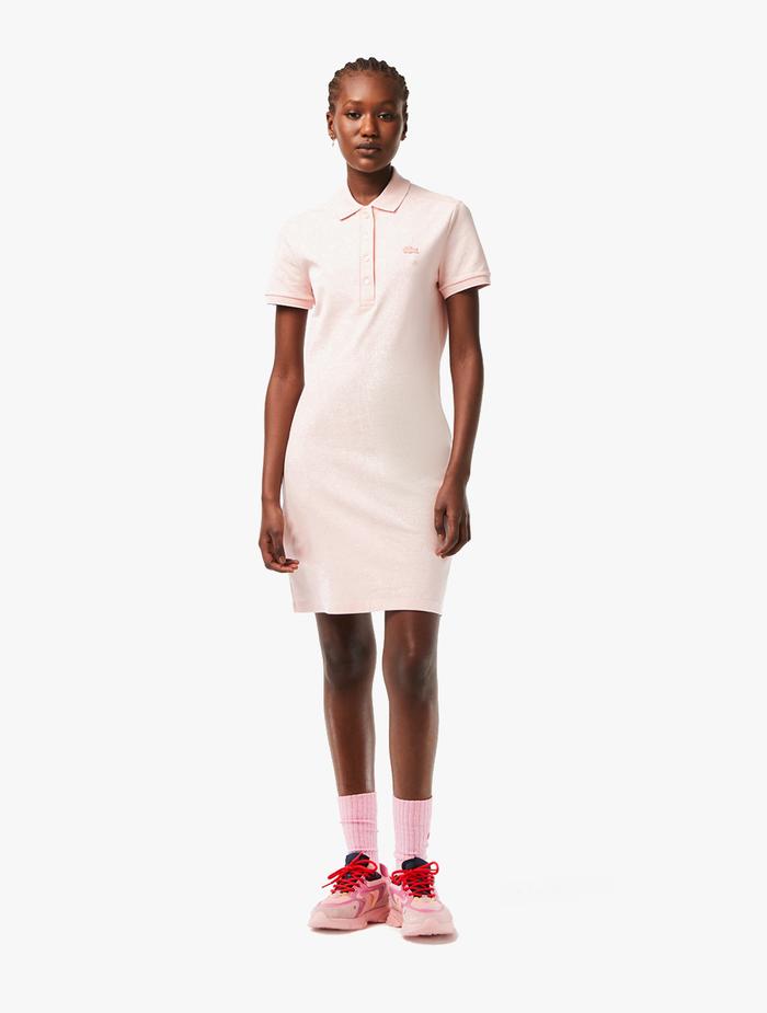 Slim Fit Stretch Mini Pique Polo Dress - Pink