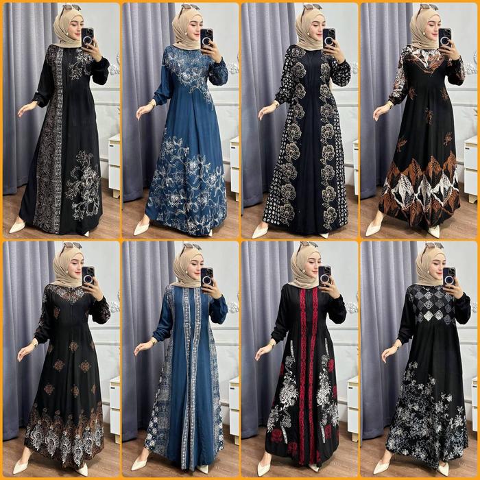 TERJAMIN Batik Usman - Gamis Terbaru twill rayon premium pekalongan gamis twil batik cap super abstr