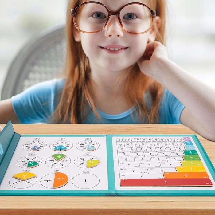 Fraction Game Magnetic Wooden Travel Toy Mainan Anak Belajar Pecahan