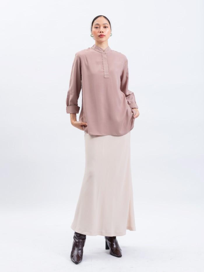 Kemeja Wanita Rayon Premium L Augie - Kiran Daily Blouse Polos Rayon
